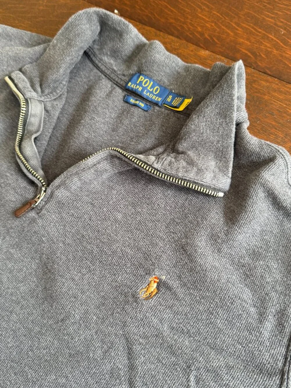 Polo Ralph Lauren Men's Grey 1/4 Zip Lightweight Sweatshirt Size XL